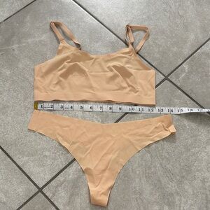 NWOT Peachy Beige Bra and Thong Set